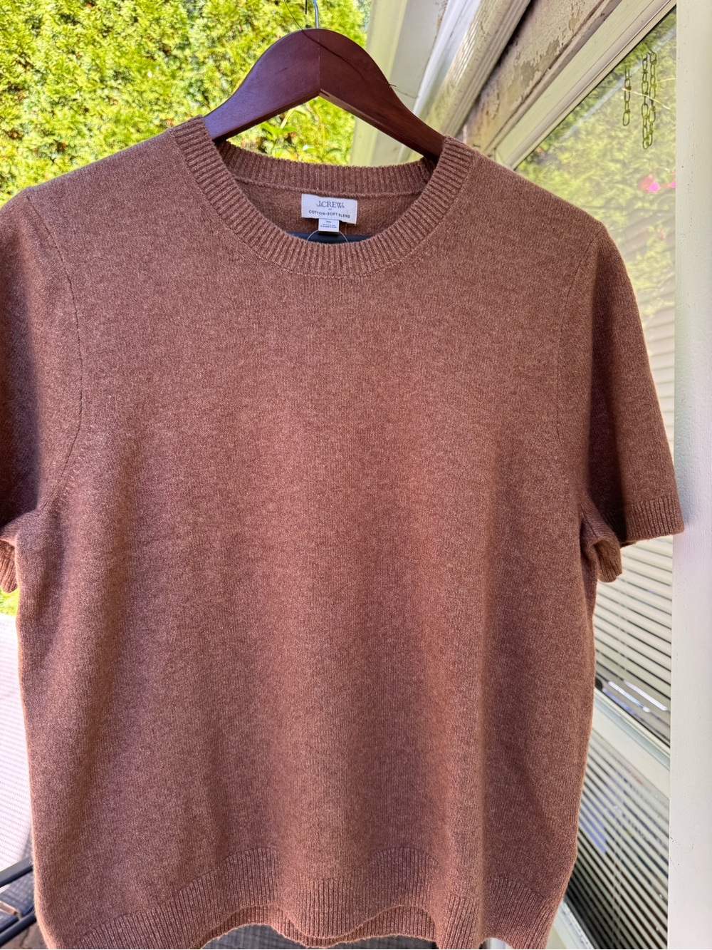 J. Crew Women’s Brown Short-Sleeve Crewneck Sweater